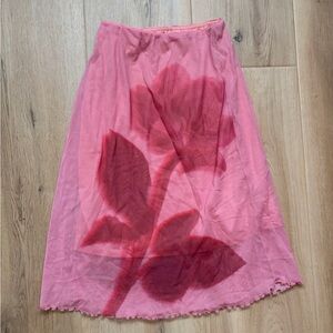 Urban Outfitters Pink Rose Midi Skirt